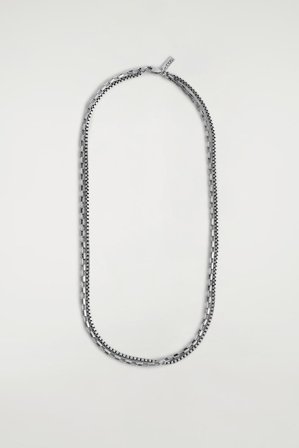 COS Men's Double-Chain Necklace in Silver-coloured