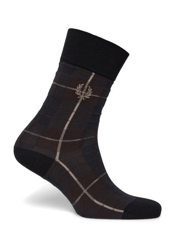 Fred Perry Tartan Sock - Black - 43-46