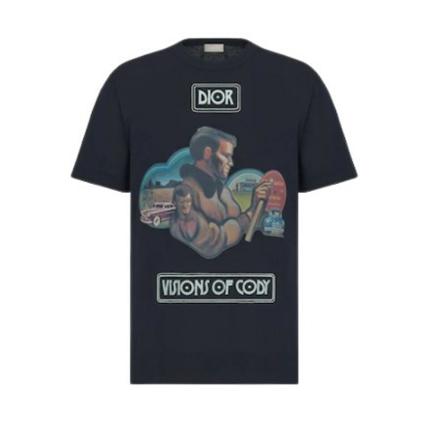 Dior, T-Shirt Blauw, Heren, Maat:M,Katoen