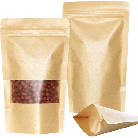 Superkupp til lav pris! 50 stk 12x20cm Vanntett Zip-pose Kraft Zip-pose Matpapir Liten-Glad