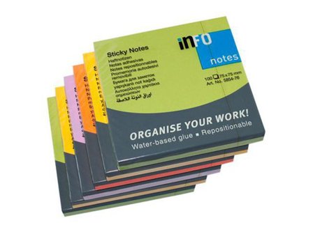 info Notes 75x75mm Spring - Lyreco - Kontorsmaterial - Notes och Post-It - Notes - Färgade