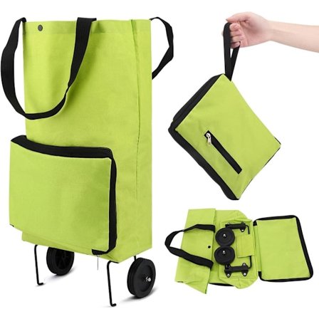 Ostoskärry 47x18x28cm Ostoskärry pyörillä Ostoskärry kokoontaitettava ja irrotettava laukku Kokoontaitettava ruostumaton alumiininen ostoskärry 