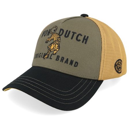 Von Dutch - Grau trucker Cap - Baseball Cap Embroidery Yellow/Grey/Black A-Frame Trucker @ Hatstore
