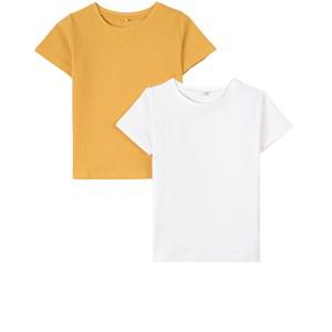 A Happy Brand 2-Pack White T-Shirts 98/104 cm - Tops - 98/104 cm - Yellow