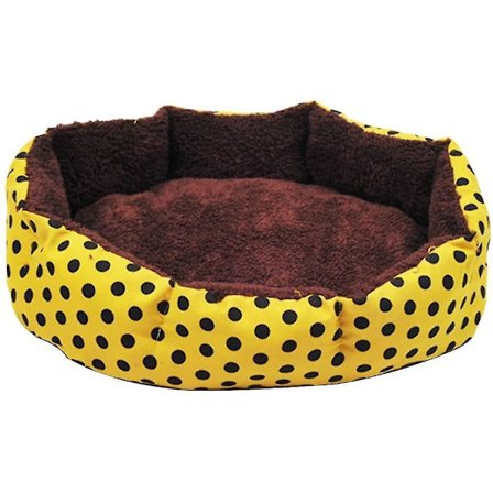 Mjuk Tjock Varm Fleece Djursäng Rund Oval Bo Nästmatta Slumpmässig