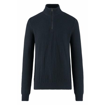 BomBoogie, Cotton Wool Blend Tricot Sweater with Zip Blauw, Heren, Maat:XL