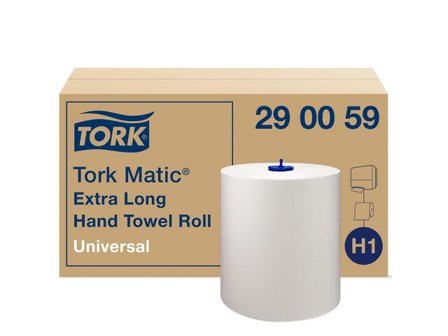 TORK Pappershandduk Matic Extra Long H1 1-lagers vit - Lyreco - Städ och hygien - Toalettpapper och torkpapper - Pappershanddukar