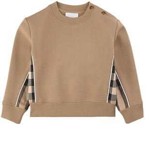 Kids - Burberry Beige Check Panel Sweatshirt 18 Months - Jumpers and knitwear - 18 months - Beige - Junge