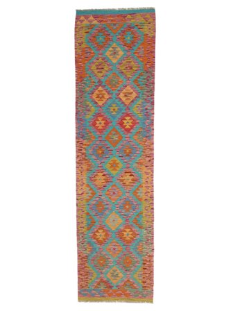 Kelim Afghan Old Stil Teppich 80X293 Läufer Wolle, Afghanistan
