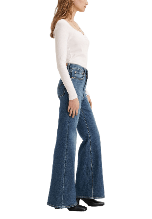 Levis Acc Ribcage Bell Jeans Dam Blå W30/L32