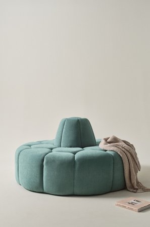 Jotex - Sittepuff, Diameter 140 Cm Grønn matt svart - PLEASANT - Kjøp Sittepuffer hos Jotex