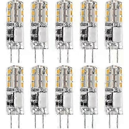 10x G4 LED-pærer 12V AC/DC Varm Hvid 3000K 2W, dæmpbar belysning