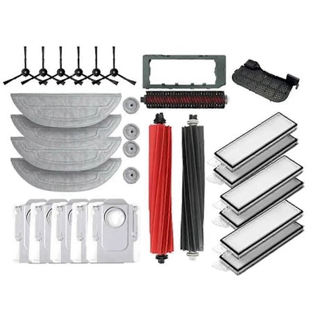 Ersättningsdelar till S8 MaxV Ultra Robotdammsugare - Huvudsidoborstar, Moppdukar, HEPA-filter, Dammsugarpåse