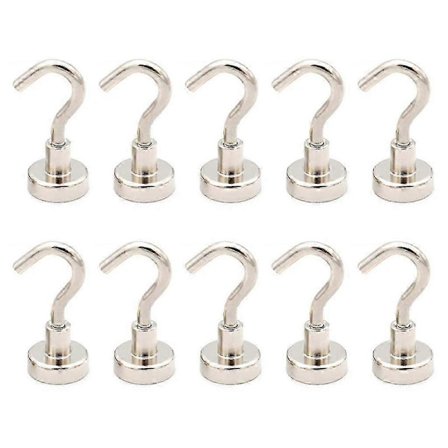 10-pak Magnetiske Kroge til Hjemmet Køkken Arbejdsplads Kontor Garage Kraftige