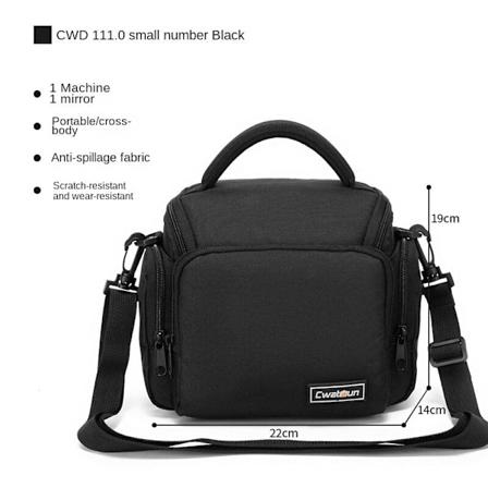 Caden Casual peilitön kameran olkalaukku Anti-seisminen DSLR-kameralaukku Nylon Vedenpitävä kameralaukku CW1.0 small black