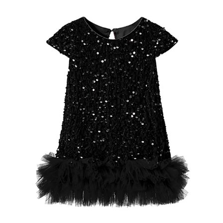 Flickklänning med paljetter A-linje glittrig ärmlös bröllopsklänning festklänningar