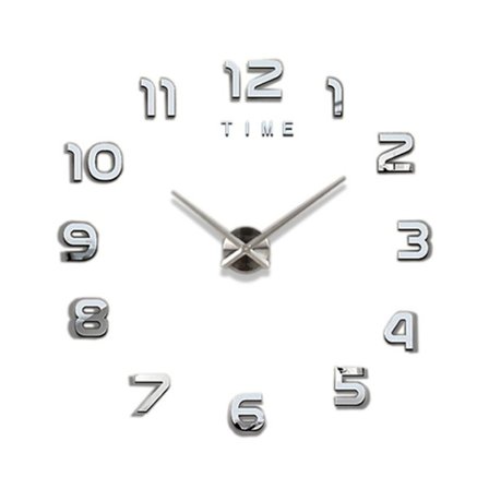 3D-nummer Stor Väggklocka Tyst Enkel Modern Dekorativ Siffra Väggklocka för Vardagsrum