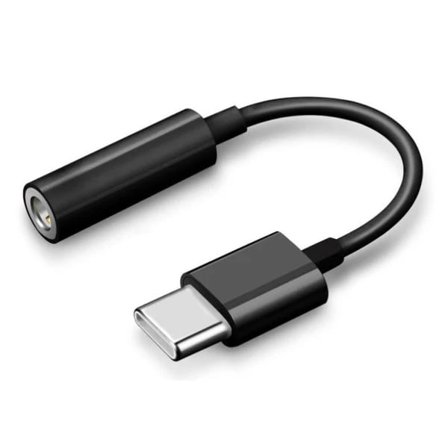 1*USB-C Typ C -sovitinportti 3,5 mm:n Aux-ääniliitäntään Kuulokkeet Hea musta iPhone 15 -sarjalle