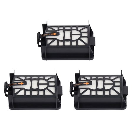 3-pak Erstatningsfiltre til AV2501AE AV2502AE Robotstøvsuger Tilbehør Sort