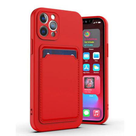 Iphone 13 Pro Max Skal Med Korthållare - Röd Röd