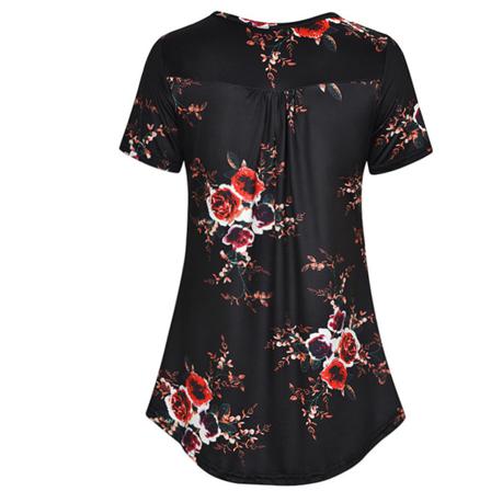 Printed T-shirt Dam Sommar Rundhalsad Kortärmad Blus
