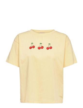 Organic T-Shirt Ss Yellow Barbara Kristoffersen By Rosemunde