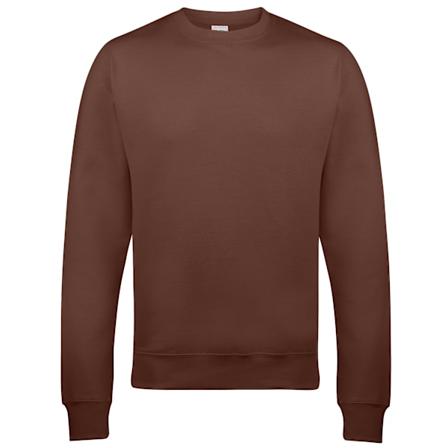 AWDis Just Hoods AWDis Unisex Crew Neck Plain Sweatshirt (280 G Chocolate Fudge Brownie XS