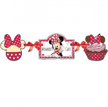 Banderoll med rött band Mimmi Pigg 110 cm