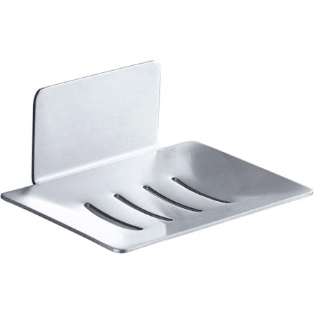 Väggmonterad Tvålkopp, Självhäftande Tvålhållare för Dusch, Metall Tvålbox Hylla Ingen Borrning för Badrum, Köksvamp Hållare Silver