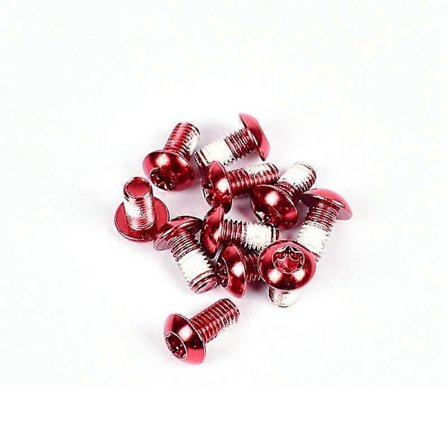 12 stk. MTB Sykkel - Skive Skrue Ycle M5x10mm Skivebrems Rotorbolter T25 Rød
