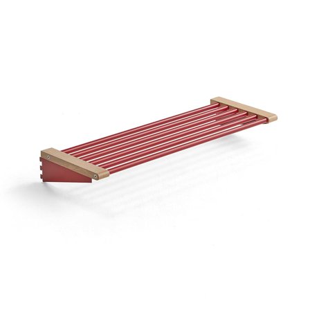 Shoe rack JEPPE, 900 mm, oak, red