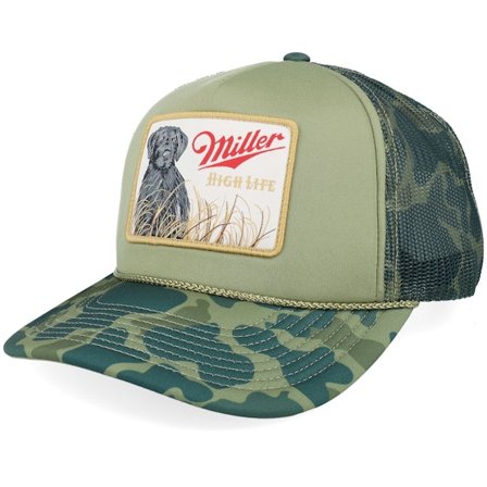 American Needle - Miller Mallard Foamy Camouflage/Dark Green A-Frame Trucker Trucker Green Cap - @ Hatstore