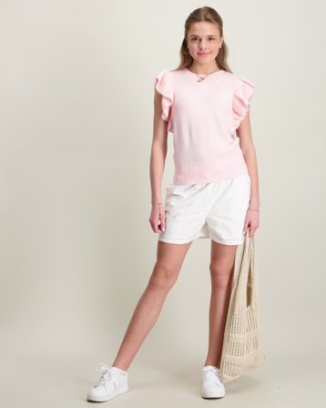 Tommy Hilfiger BRODERIE ANGLAISE SHORT Vit Shorts Tjej - Kids Brand Store