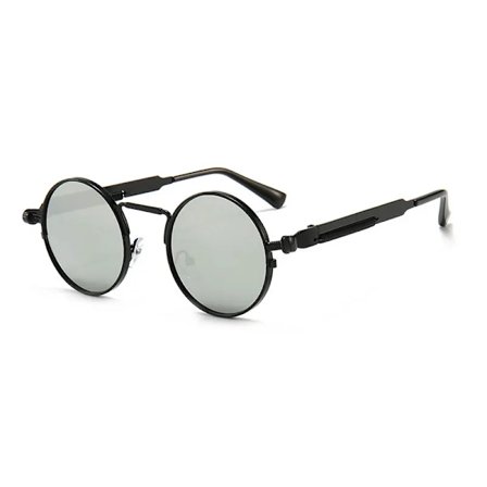 Metall Vintage Punk Stil Solglasögon Män Retro Rund Y2K Cyberpunk Kvinnor Solglasögon Mode Glasögon Gafas Sol Mujer UV400