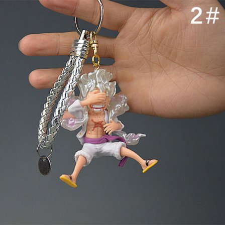 Action One Piece Keychain 3D PVC Luffy Zoro Sanji -figuurimalli