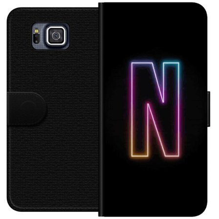 Kompatibel Tegnebogsetui til Samsung Samsung Galaxy Alpha Minimalistisk neonbogstav N i farveskiftende lys mod sort baggrund