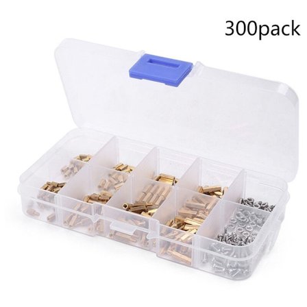 300 X Mässing M2 Hex Kolonnfäste Skruv Mutter Distans Sorteringskit