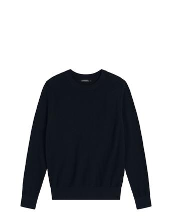 Arthur Knit Org Cotton Strikkegenser M. Rund Krage Marineblå J. Lindeberg*Betinget Tilbud