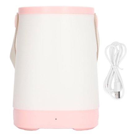 Pink USB Genopladelig Natlampe til Børneværelse 1800mAh Håndholdt Design med Silikonepude og PU Læder ABS til Camping