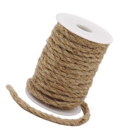 33 fot 6 mm naturlig brunt jutetau, jutegarn som er kompatibelt med hagearbeid