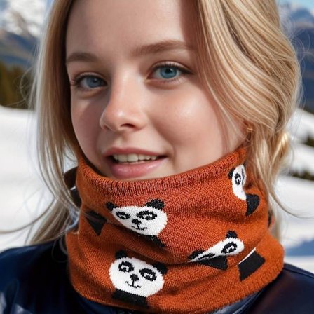 Sødt katte- og poteaftryk tørklæde til kvinder - Blød, elastisk vintervarme, lilla og sort hyggelig krave med hvide poter, alsidig til udendørs skiløb