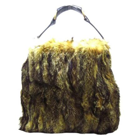 Gucci Vintage Pre -owned Fur Håndtaske Sort, Dame Vintage Tasker, Størrelse: ONE Size