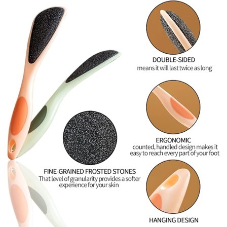 2 Pakker Dobbeltsidede Fodpudsesten til Fødder, Fodhåndtag, ZQKLA