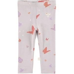 Kids - Hummel Purple Lilac Butterfly All Over Print Leggings 2 years (92 cm) - Bottoms - 2 years (92 cm) - Purple