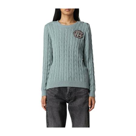 Ralph Lauren, Round-neck Knitwear Blauw, Dames, Maat:M
