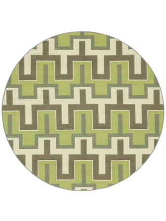 Urban Retro - Washable Round Rug Ø 200 cm, Olive Green - Mona
