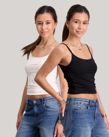 Gina Tricot Young 2 pack y basic singlet Multi Tops/blouses Meisjes - Kids Brand Store