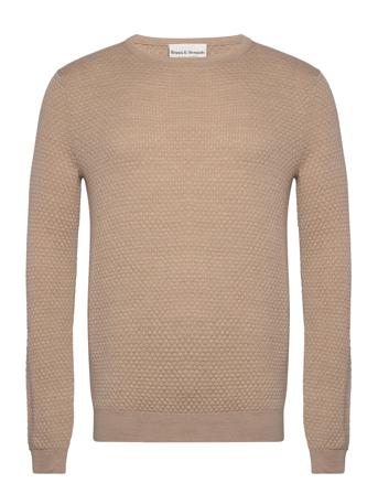 Bs Irving Regular Fit Knitwear Tops Knitwear Round Necks Beige Bruun & Stengade