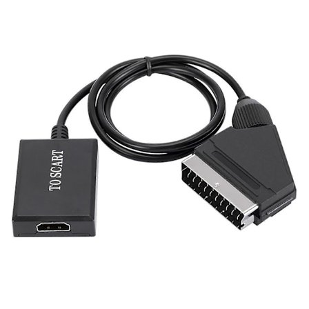 Videoadapter Plug and Play Hög Klarhet Plast 1080p Stabil Prestanda Scart till HDMI-kompatibel Digital Konverterare för Smarta Enheter