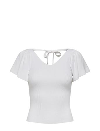 Onlleelo S/S Back Pullover Knt Noos White ONLY